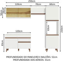 Cozinha Completa Madesa Reims Xa250003 com Armário e Balcão - Branco - Gaamerr maniia 