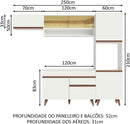 Cozinha Completa Madesa Reims 250004 com Armário e Balcão - Branco - Gaamerr maniia 