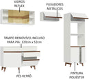 Cozinha Completa Madesa Reims Xc260001 com Armário, Balcão e Tampo - Branco - Gaamerr maniia 