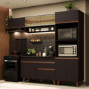 Cozinha Completa Madesa Reims 260007 com Armário e Balcão - Preto - Gaamerr maniia 