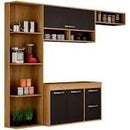 Armário De Cozinha Linda 4 Peças 3 Portas Terraro/ Preto - At. Home - Gaamerr maniia 