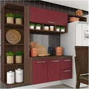 Armário De Cozinha Linda 4 Peças 3 Portas Terraro/ Vinho - At. Home - Gaamerr maniia 
