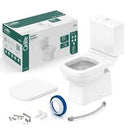 Vaso Sanitário com Caixa Acoplada e Assento Branco Quadrado Elite Celite