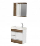 Gabinete e Espelheira Rorato Napole Nogal 59,5 - ofertasbacanassss