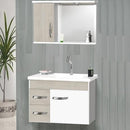 Gabinete para Banheiro 302 62,5cm com Tampo e Espelheira Branco/Madeirado Imigrantes - ofertasbacanassss
