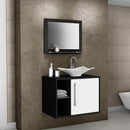 Gabinete para Banheiro Baden com Cuba e Espelheira Preto Fosco e Branco Bechara - ofertasbacanassss